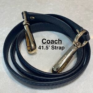 Coach leather purse replacement thin Strap black/Gold L41.5’ (non-adjustable)⭐️